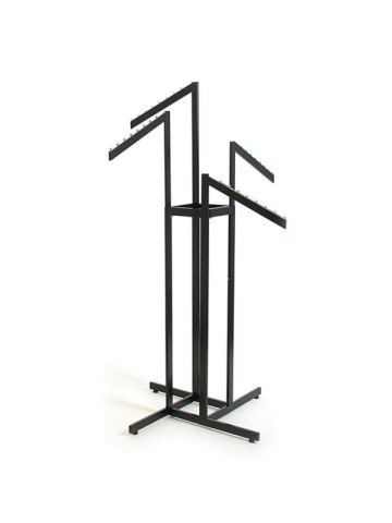 4 Slant Arms Garment Rack, Black, adjustable to 72"