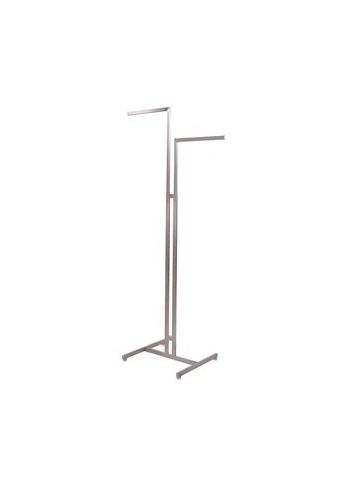 2-Way Apparel Rack with Straight Arms, Satin Nickel, 49" x 18"