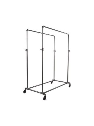 Double Hangrail Clothing Rack, Adjustable, Grey