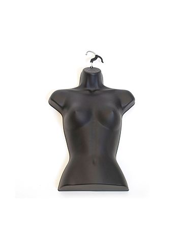 Hanging Molded Form Half Female Body, Chest, Black