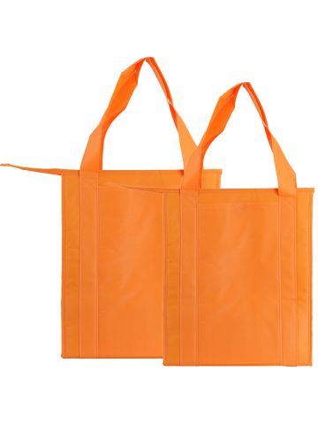 Insulated Reusable Grocery Bags, Orange