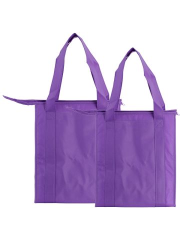 Insulated Reusable Grocery Bags, Purple