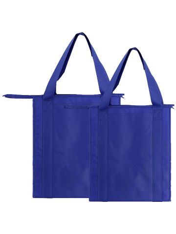 Insulated Reusable Grocery Bags, Royal Blue