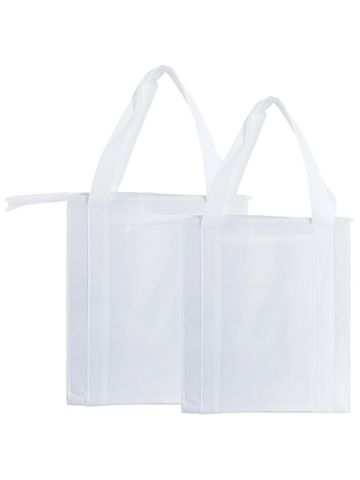 Insulated Reusable Grocery Bags, White