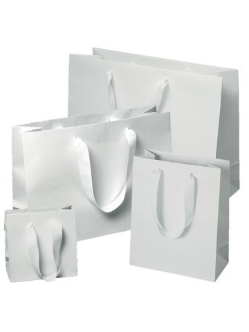 Matte White, Grosgrain Handle Bags