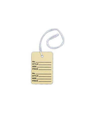 1 1/4" Buff, Strung Apparel Colored Tags