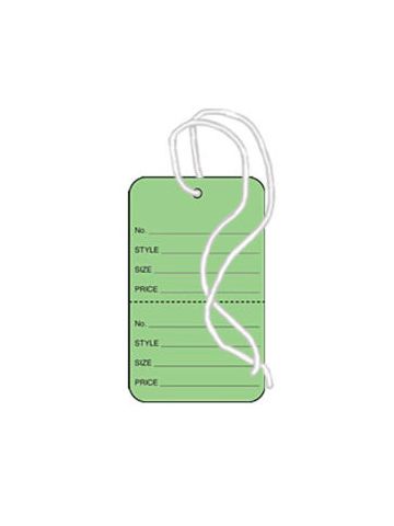 1 1/4" Green, Strung Apparel Colored Tags