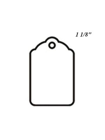 1 1/8", UnStrung Blank White Scallop Top Tags