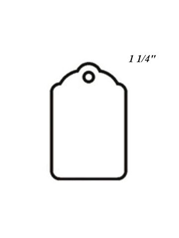 1 1/4", UnStrung Blank White Scallop Top Tags