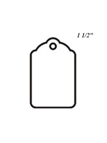 1 1/2", UnStrung Blank White Scallop Top Tags