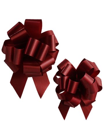 Italian Pom Style Pull Bows, Burgundy