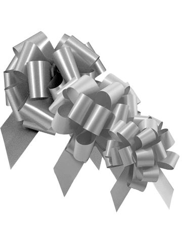 Italian Pom Style Pull Bows, Silver