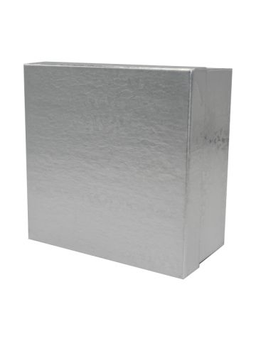 Silver Foil Jewelry Boxes, 3" x 3" x 2"