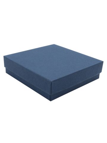 Navy Blue Kraft Jewelry Boxes, 3-1/2" x 3-1/2" x 7/8"