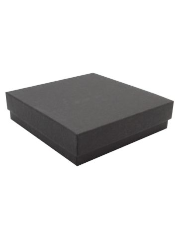 Black Kraft Jewelry Boxes, 3-1/2" x 3-1/2" x 7/8"