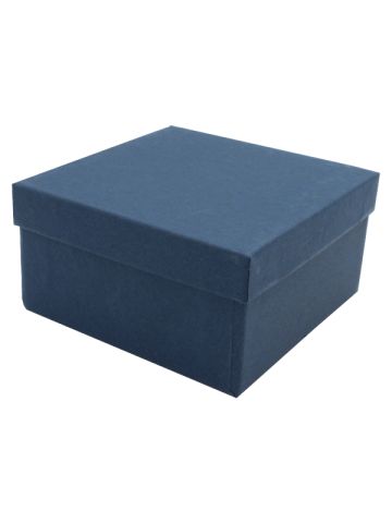 Navy Blue Kraft Jewelry Boxes, 3-1/2" x 3-1/2" x 1-7/8"