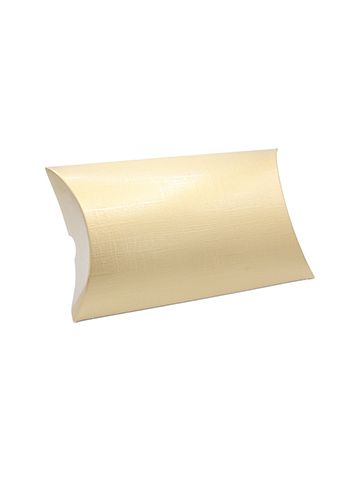 Pillow Pack, Matte Gold Linen Gift Box, 6-11/16" x 5-1/8" x 1.5"