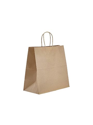 Recycled Natural Kraft Paper Shopping Bags, 13" x 7" x 13" (Filly)