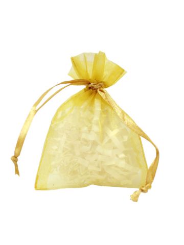 Flat Organza Bags, Gold, 3" x 4"