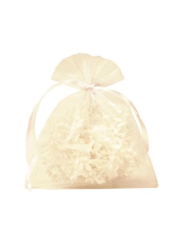 Flat Organza Bags, White, 4" x 5"