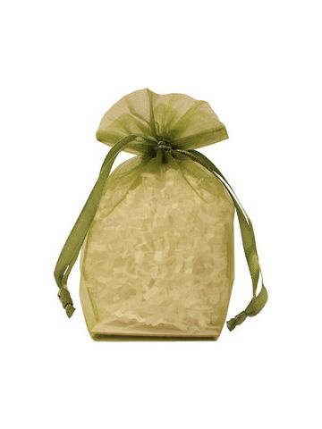 Gusseted Organza Bags, Olive, 4" x 6"