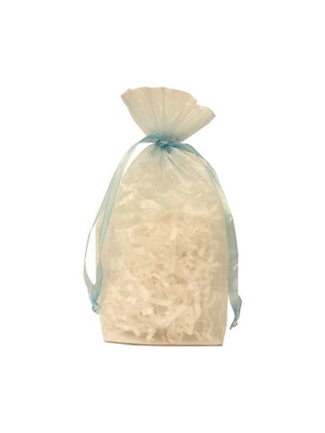 Gusseted Organza Bags, Light Blue, 5" x 8"