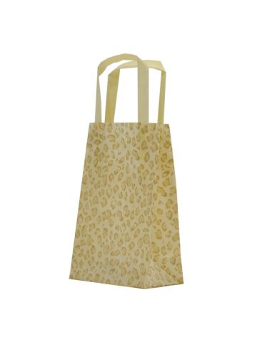 Leopard, Pattern Frosted Shoppers with Handles, 5" x 3" x 8" x 3"