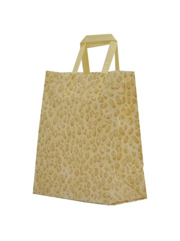 Leopard, Pattern Frosted Shoppers with Handles, 8" x 5" x 10" x 5"