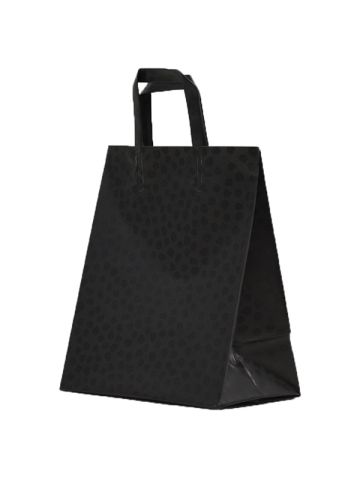 Black Mosaic, Pattern Frosted Shoppers with Handles, 8" x 5" x 10" x 5"