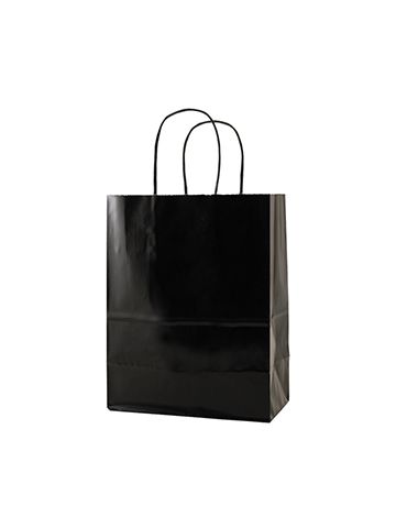 Black, Medium Gloss Paper Shoppers