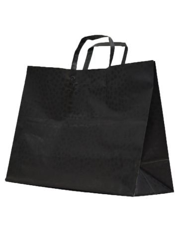 Black Mosaic, Pattern Frosted Shoppers with Handles, 16" x 6" x 12" x 6"