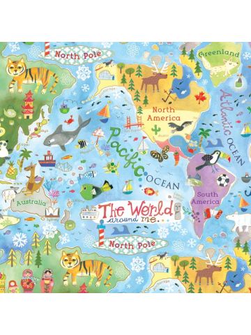 World Map, Kids Gift Wrap