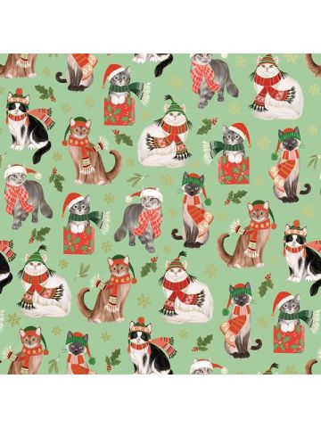 Frolicking Felines, Holiday Animal Gift Wrap