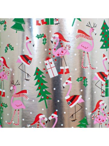 Mingling Flamingos, Holiday Animal Gift Wrap