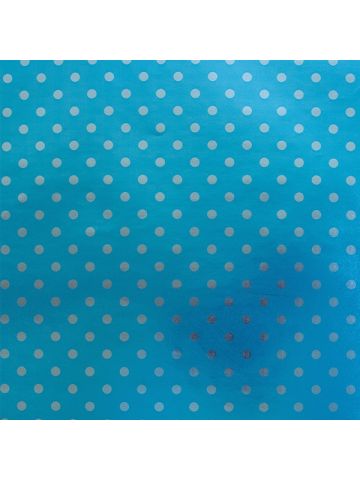 Blue Dots on Metallized, Solids & Metallics Gift Wrap