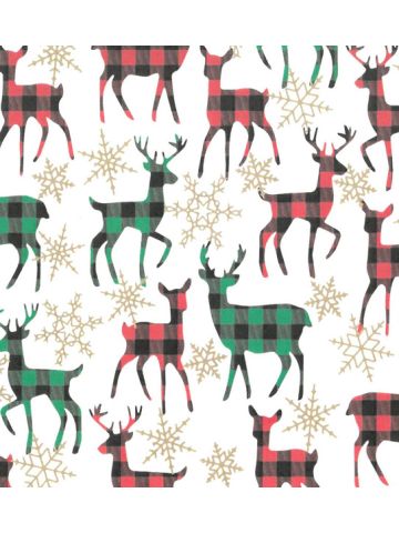 Plaid Deer, Animal Gift Wrap