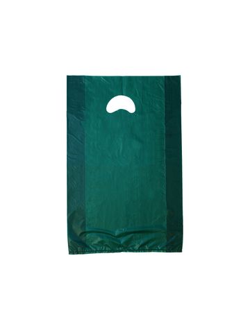 Dark Green, Plastic Merchandise Bags, 12" x 3" x 18"