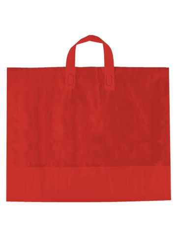 Red, AmeriTote HD Plastic Shopping Bags, 16" x 15" + 6"