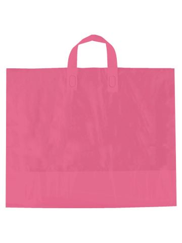 Pink, AmeriTote HD Plastic Shopping Bags, 16" x 15" + 6"