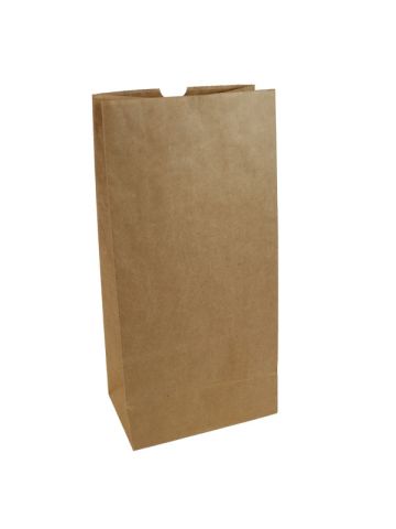 #25 Brown paper grocery bags, 8.27" x 5.27" x 18.11"