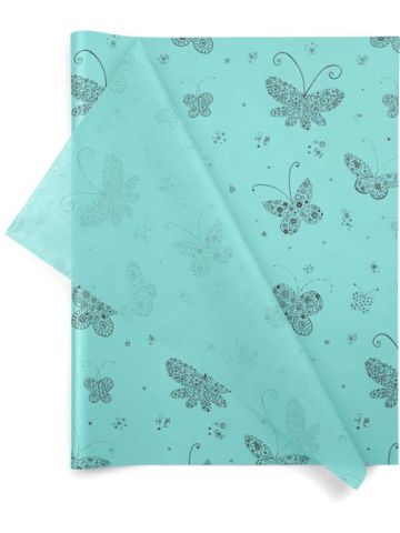 Butterflies, Botanical Printed Tissue Paper