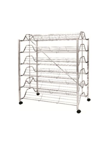 4' Double Sided Folding Metal Shoe Rack