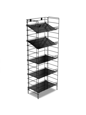 5 Tier Adjustable Wire Rack with Liners, Black