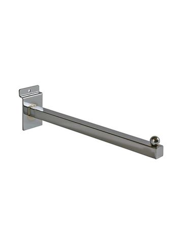 16" Chrome, Straight Faceout Bracket for Slatwall or Slatgrid 