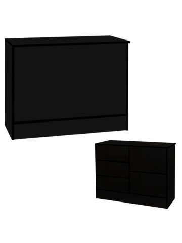 4' Black, Ready-to-assemble, Wrap counter