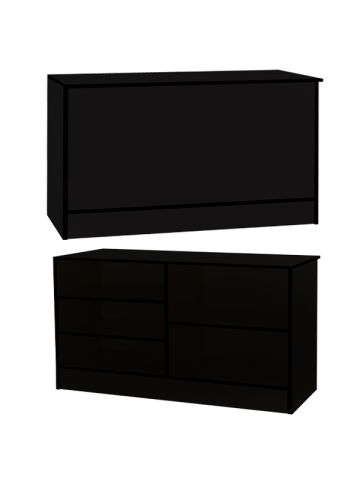 6' Black, Ready-to-assemble, Wrap counter