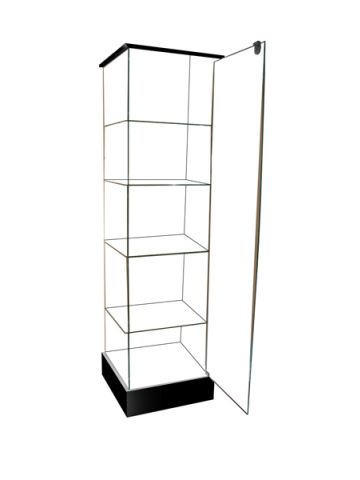 Frameless Tall Display Case, 20"W X 20"D X 72"H