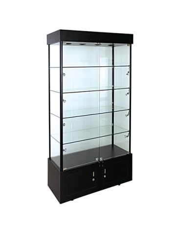 Lighted Tower Display Case, 40"L X 18"W X 73"H