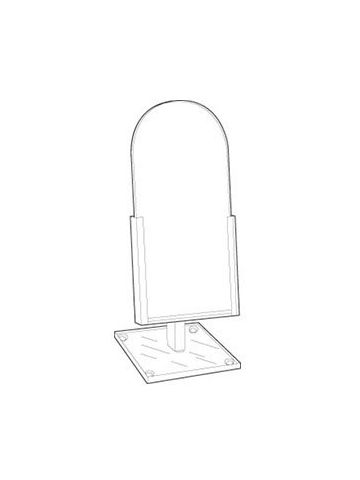 Acrylic Domed Countertop Glass Mirror, 6" x 12"