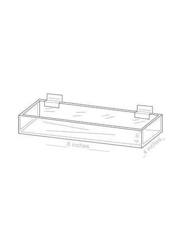 Acrylic Slatwall Display Trays, 8" x 4" x 4"